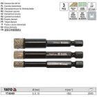 YATO YT-60409 Gyémánt körkivágó készlet 3 részes 6, 8, 10 mm vizes/száraz bitbefogású