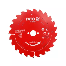  YATO YT-608732 PTFE bevonatú keményfém körfűrészlap fához, 165x20 mm, 24 fogú