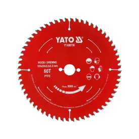  YATO YT-608736 Keményfémlapkás (TCT) fűrészlap fához, PTFE-bevonattal, 185×20 mm, 60 fogas