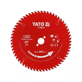   YATO YT-608754 Keményfémlapkás (TCT) fűrészlap alumíniuhoz, PTFE-bevonattal, 185×20 mm, 60 fogas
