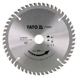   YATO YT-60905 Fűrésztárcsa alumíniumhoz 160 x 20 x 1,5 mm / 52T
