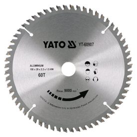   YATO YT-60907 Fűrésztárcsa alumíniumhoz 180 x 20 x 1,5 mm / 60T