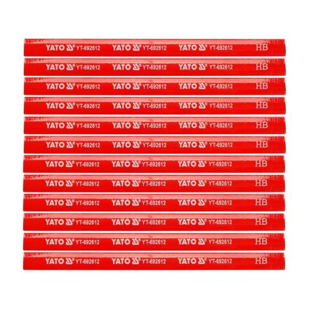 YATO YT-692612 Ácsceruza 175 mm fára piros (12 db/csomag)