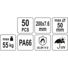 YATO YT-70650 Kábelkötegelő fekete 200 x 7,6 mm (50 db/cs)