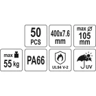 YATO YT-70653 Kábelkötegelő fekete 400 x 7,6 mm (50 db/cs)