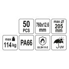 YATO YT-70659 Kábelkötegelő fekete 760 x 12,6 mm (50 db/cs)