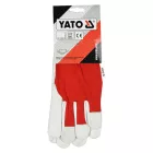 YATO YT-746419 Munkavédelmi kesztyű 9-es méret bőr-pamut piros