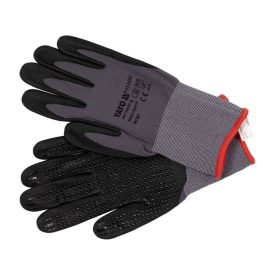   YATO YT-74757 Munkavédelmi kesztyű habosított nitril mártott 8-as csúszásgátlós