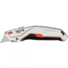 YATO YT-75204 Behúzható tarpézpengés kés övvágó / dobozbontó funkcióval +4 db pótpengével