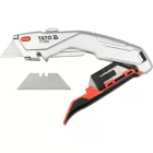 YATO YT-75204 Behúzható tarpézpengés kés övvágó / dobozbontó funkcióval +4 db pótpengével