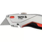 YATO YT-75204 Behúzható tarpézpengés kés övvágó / dobozbontó funkcióval +4 db pótpengével