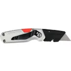 YATO YT-75210 Behajtható tarpézpengés kés övvágó / dobozbontó funkcióval +2 db pótpengével +2 db bitheggyel (1 db lapos 6mm, 1 db PH2)