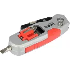 YATO YT-75210 Behajtható tarpézpengés kés övvágó / dobozbontó funkcióval +2 db pótpengével +2 db bitheggyel (1 db lapos 6mm, 1 db PH2)
