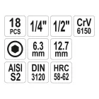 YATO YT-7752 Bit készlet 18 részes
