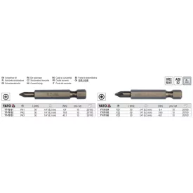 YATO YT-78156 Bithegy PZ3 1/4" 50 mm (10 db/cs)