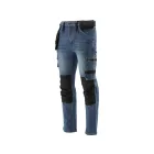 YATO YT-79054 Munkavédelmi farmer hosszúnadrág XL-es méret 17 zsebes sötétkék