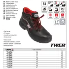 YATO YT-80787 Munkavédelmi cipő S3 43-as méret TWER
