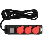 YATO YT-81240 Elektromos hosszabbító 3m 3 x 1,5 mm 3-as elosztó kapcsolóval