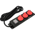 YATO YT-81240 Elektromos hosszabbító 3m 3 x 1,5 mm 3-as elosztó kapcsolóval
