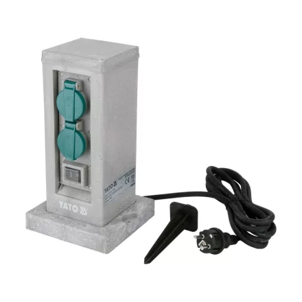 YATO YT-81273 Kültéri csatlakozóeosztó altzat TOWER GREAY  IP44 4 x 230V