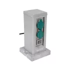 YATO YT-81273 Kültéri csatlakozóeosztó altzat TOWER GREAY  IP44 4 x 230V