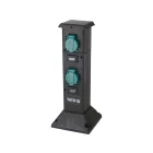 YATO YT-81274 Kültéri csatlakozóelosztó aljzat TOWER BLACK IP44 4 x 230V