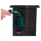 YATO YT-81274 Kültéri csatlakozóelosztó aljzat TOWER BLACK IP44 4 x 230V