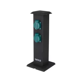   YATO YT-81275 Kültéri csatlakozóelosztó aljzat METAL TOWER BLACK IP44 4 x 230V
