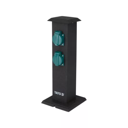 YATO YT-81275 Kültéri csatlakozóelosztó aljzat METAL TOWER BLACK IP44 4 x 230V