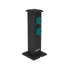 YATO YT-81275 Kültéri csatlakozóelosztó aljzat METAL TOWER BLACK IP44 4 x 230V