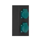 YATO YT-81275 Kültéri csatlakozóelosztó aljzat METAL TOWER BLACK IP44 4 x 230V