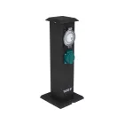 YATO YT-81276 Kültéri csatlakozóelosztó aljzat időkapcsolóval METAL TOWER BLACK IP44 4 x 230V