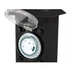 YATO YT-81276 Kültéri csatlakozóelosztó aljzat időkapcsolóval METAL TOWER BLACK IP44 4 x 230V