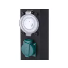 YATO YT-81276 Kültéri csatlakozóelosztó aljzat időkapcsolóval METAL TOWER BLACK IP44 4 x 230V