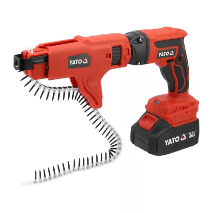 YATO YT-82075 18V gipszkartonbehajtó tárazható 1 x 4 Ah akkuval és töltővel kofferben