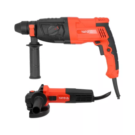 YATO YT-821200 Fúrókalapács 900W 3,2J SDSPlus + sarokcsiszoló 750W 125mm 12000Rpm készlet