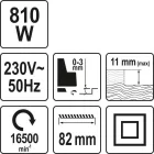 YATO YT-82141 Elektromos gyalu 82 mm 810 W