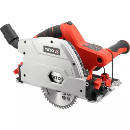 YATO YT-821701 Akkumulátoros merülőfűrész 18V 4Ah 140mm szénkefe nélküli motor + vezetősín (1db 4Ah akku +töltő)