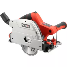   Yato YT-821702 Akkumulátoros merülőfűrész 140mm szénkefe nélküli motorral vezetősínnel, 2db szorítóval (akku és töltő nélékül)