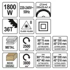 YATO YT-82174 Elektromos gérvágó lézeres fára / fémre 255 mm 1800 W