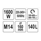 YATO YT-82607 Elektromos keverőgép 2 sebesség M14 1600 W