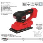 YATO YT-82751 Akkus rezgőcsiszoló 90 x 187 mm 18 V Li-Ion (akku + töltő nélkül)