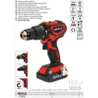 YATO YT-82796 Akkus ütvefúró-csavarozó 42 Nm szénkefe nélküli 18 V Li-Ion (1 x 2,0 Ah akku + töltő)