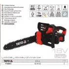 YATO YT-82812 Akkus láncfűrész 350 mm 2 x 18 V (2 x 2,0 Ah akku + töltő)