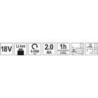 YATO YT-82814 Akkus szablyafűrész 18 V Li-Ion (1 x 2,0 Ah akku + töltő)
