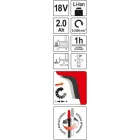 YATO YT-82822 Akkus dekopírfűrész 18 V Li-Ion (1 x 2,0 Ah akku + töltő)