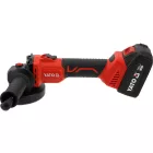 YATO YT-828252 Akkumultoros sarokcsiszoló 18V 4Ah 125mm szénkefe nélküli motorral (2x akku + töltő)