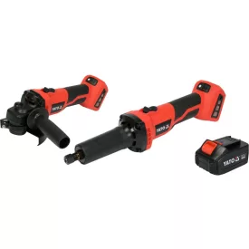   YATO YT-828296 Akkus csiszológép szett 18 V (1 x 4,0 Ah akksi + töltő)(egyenes és sarokcsiszoló)