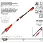 YATO YT-82835 Akkus lombnyíró 18 V (akku+töltő nélkül) 207-2740 mm