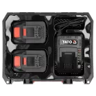 YATO YT-828510 Akkumulátor 2 x 4.0 Ah és intelligens töltő szett kofferben